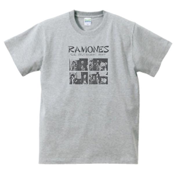 RAMONES　音楽Tシャツ ロックTシャツ バンドTシャツ　グレー