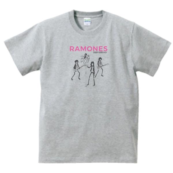 RAMONES　音楽Tシャツ ロックTシャツ バンドTシャツ　グレー