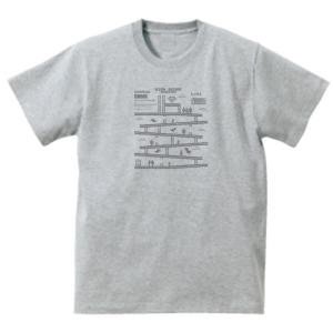 アインシュタイン線画 デザイン・アート Tシャツ グレー : うえきたや
