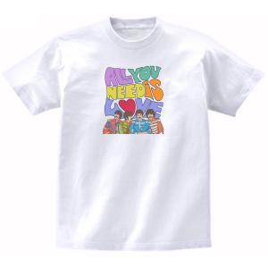 ALL NEED IS LOVE オール　ニード　イズ　ラブ　音楽Tシャツ ロックTシャツ バンドTシャツ ハイクオリティヘビーウェイト 透けない 厚手 7.4オンス