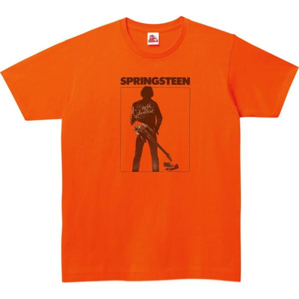 ブルーススプリングスティーン　音楽Tシャツ ロックTシャツ バンドTシャツ オレンジ