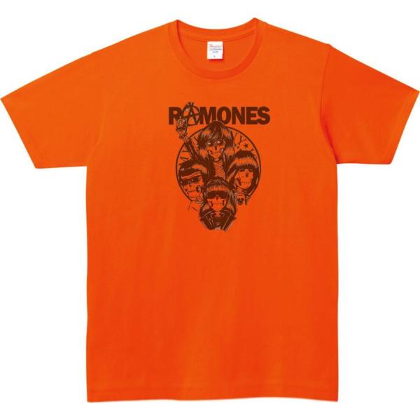 RAMONES　音楽Tシャツ ロックTシャツ バンドTシャツ　オレンジ