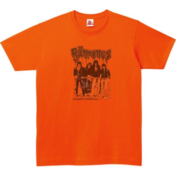 RAMONES　音楽Tシャツ ロックTシャツ バンドTシャツ オレンジ