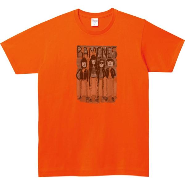 RAMONES　音楽Tシャツ ロックTシャツ バンドTシャツ オレンジ