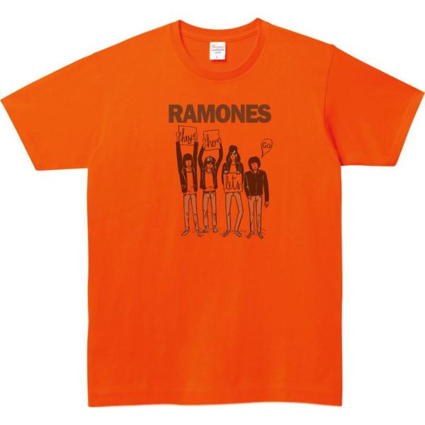 RAMONES  ラモーンズ　音楽Tシャツ ロックTシャツ バンドTシャツ オレンジ