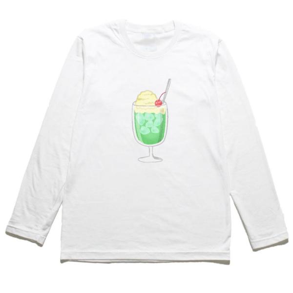 クリームソーダ　おもしろデザイン　長袖Tシャツ　ロングスリーブ