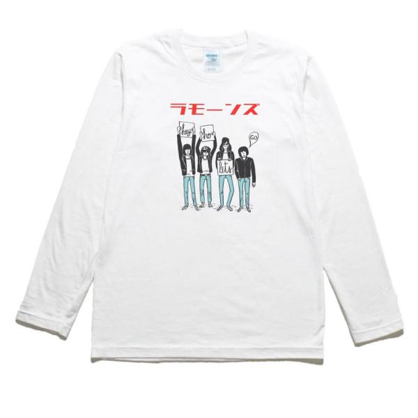 カタカナ　ラモーンズ 音楽Tシャツ ロックTシャツ バンドTシャツ 長袖Tシャツ ロングスリーブ