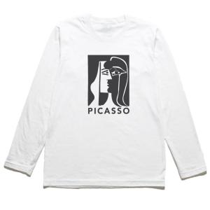 ピカソ 小鳥と黒猫 デザイン・アート 長袖Tシャツ ロングスリーブ