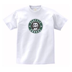 NIRVANA スタバロゴ風　音楽Tシャツ ロックTシャツ バンドTシャツ｜うえきたや