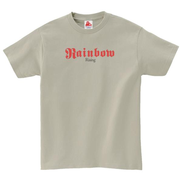 レインボー Rainbow　音楽Tシャツ ロックTシャツ バンドTシャツ　シルバーグレー