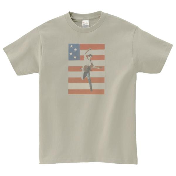 ブルーススプリングスティーン　音楽Tシャツ ロックTシャツ バンドTシャツ　シルバーグレー