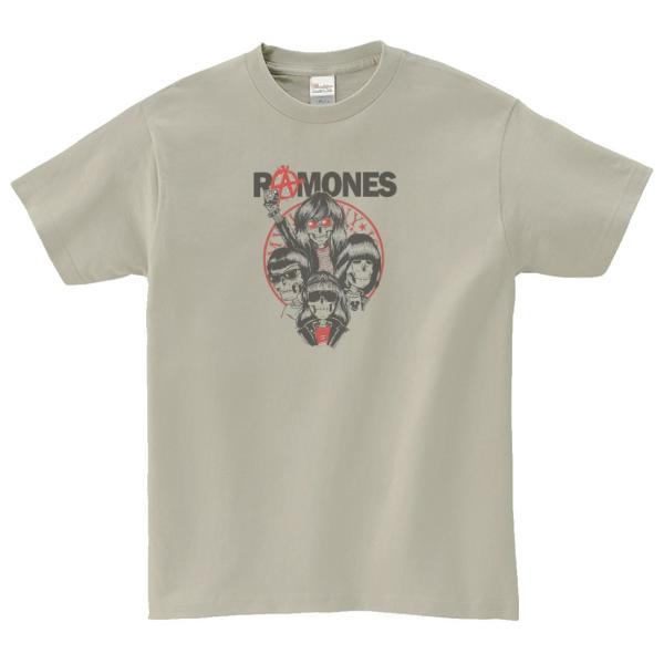 RAMONES　音楽Tシャツ ロックTシャツ バンドTシャツ　シルバーグレー