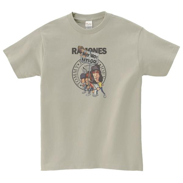 RAMONES　音楽Tシャツ ロックTシャツ バンドTシャツ　シルバーグレー