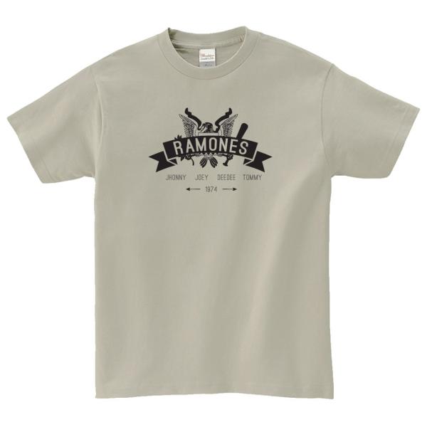 RAMONES　音楽Tシャツ ロックTシャツ バンドTシャツ　シルバーグレー