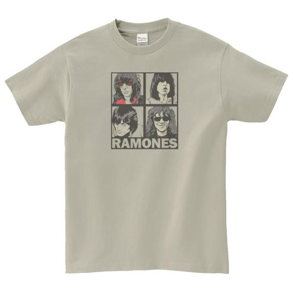 RAMONES　音楽Tシャツ ロックTシャツ バンドTシャツ　シルバーグレー