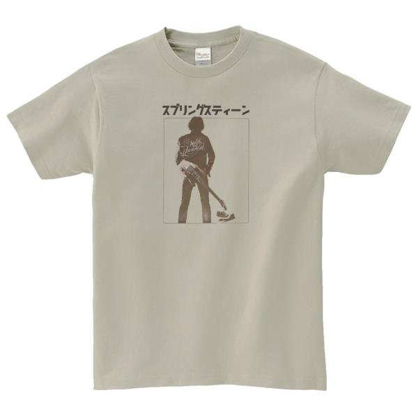 ブルーススプリングスティーン　音楽Tシャツ ロックTシャツ バンドTシャツ　シルバーグレー
