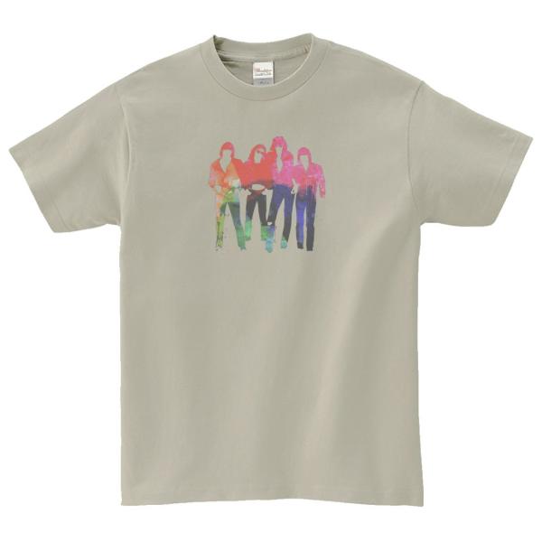 RAMONES ペイント風　音楽Tシャツ ロックTシャツ バンドTシャツ　シルバーグレー