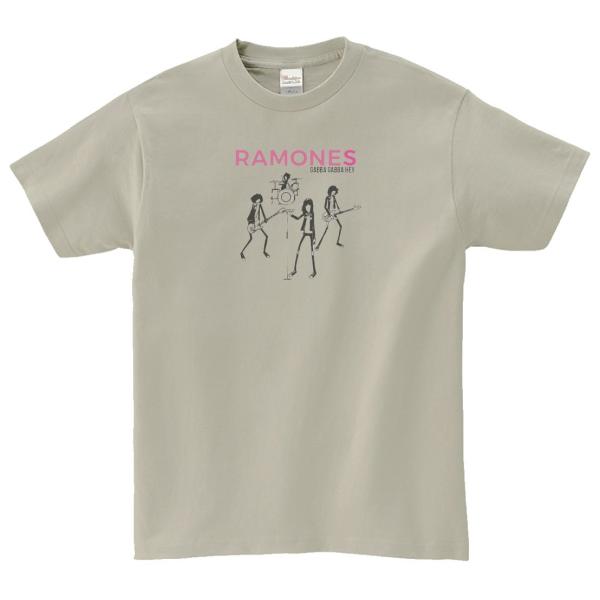 RAMONES　音楽Tシャツ ロックTシャツ バンドTシャツ　シルバーグレー