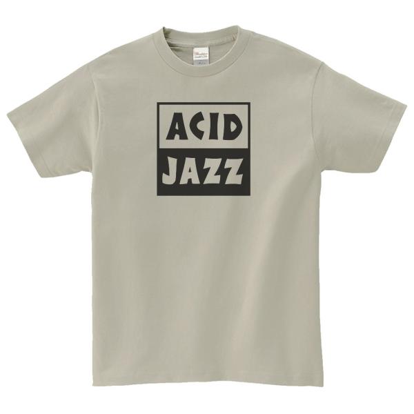 アシッドジャズ　Acid jazz　音楽Tシャツ ロックTシャツ バンドTシャツ　シルバーグレー