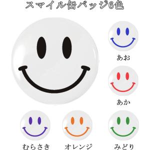 スマイル ニコちゃん レインボー柄 缶バッジ （安全ピンタイプ直径