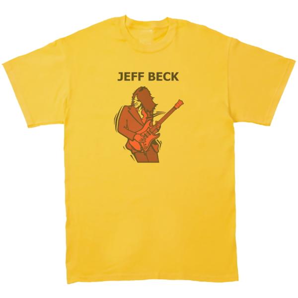 ジェフ・ベック　Jeff Beck　音楽Tシャツ ロックTシャツ バンドTシャツ　イエロー