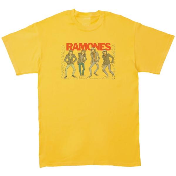 RAMONES ラモーンズ　音楽Tシャツ ロックTシャツ バンドTシャツ　イエロー