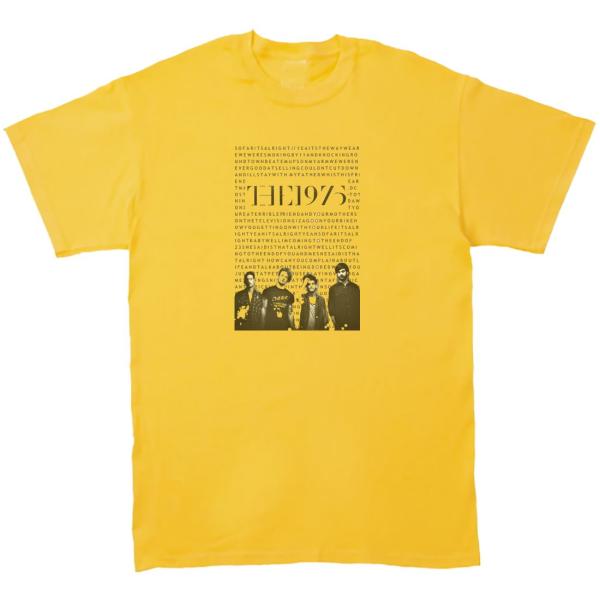 The 1975　音楽Tシャツ ロックTシャツ バンドTシャツ　イエロー