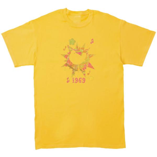 Woodstock  ウッドストック　音楽Tシャツ ロックTシャツ バンドTシャツ　イエロー
