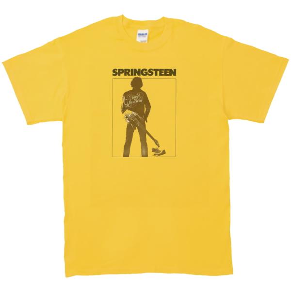 ブルーススプリングスティーン　音楽Tシャツ ロックTシャツ バンドTシャツ　イエロー