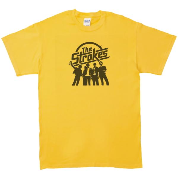 THE STROKES　音楽Tシャツ ロックTシャツ バンドTシャツ　イエロー