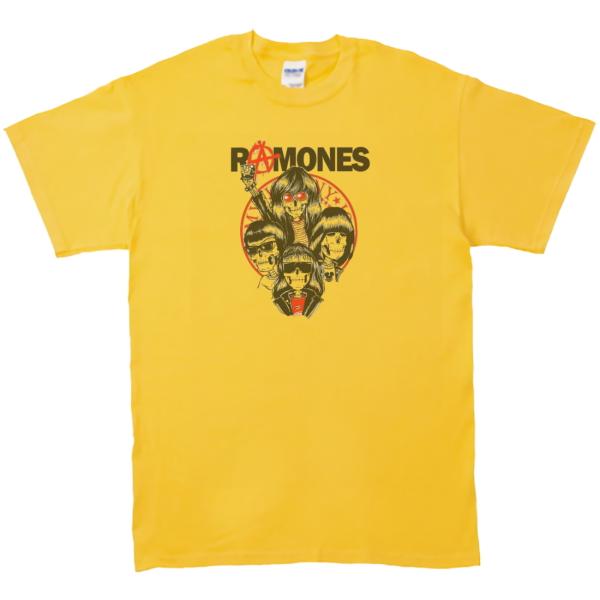 RAMONES　音楽Tシャツ ロックTシャツ バンドTシャツ　イエロー
