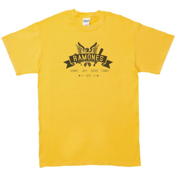 RAMONES　音楽Tシャツ ロックTシャツ バンドTシャツ　イエロー