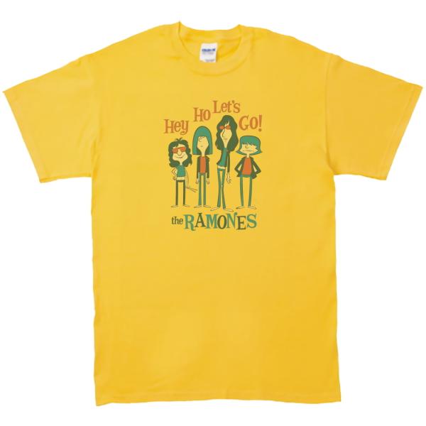 THE RAMONES　音楽Tシャツ ロックTシャツ バンドTシャツ　イエロー