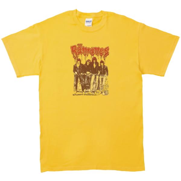 RAMONES　音楽Tシャツ ロックTシャツ バンドTシャツ　イエロー