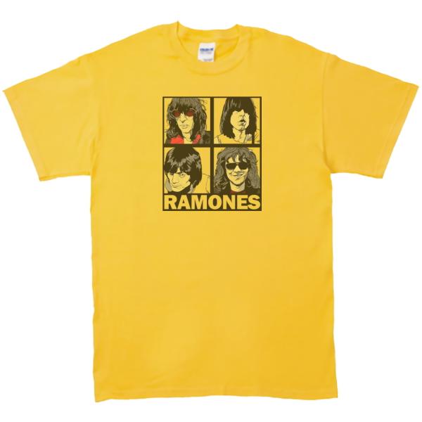 RAMONES　音楽Tシャツ ロックTシャツ バンドTシャツ　イエロー