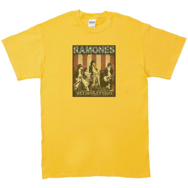 RAMONES　音楽Tシャツ ロックTシャツ バンドTシャツ　イエロー