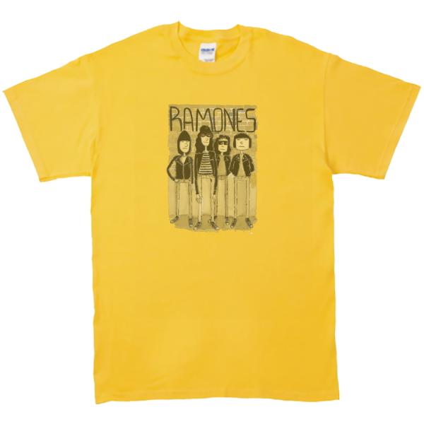 RAMONES　音楽Tシャツ ロックTシャツ バンドTシャツ　イエロー