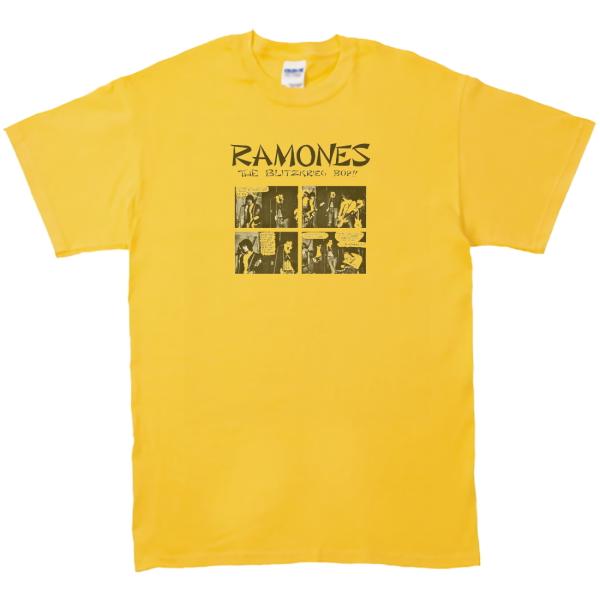 RAMONES　音楽Tシャツ ロックTシャツ バンドTシャツ　イエロー