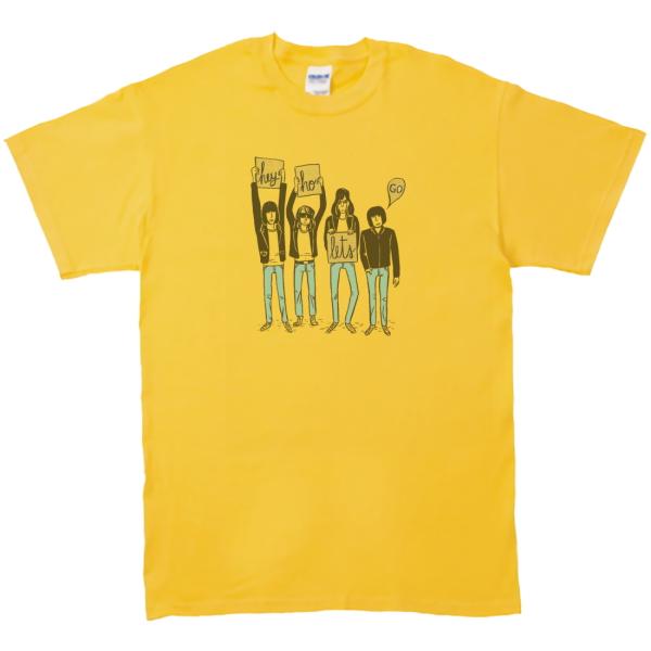 RAMONES　音楽Tシャツ ロックTシャツ バンドTシャツ　イエロー