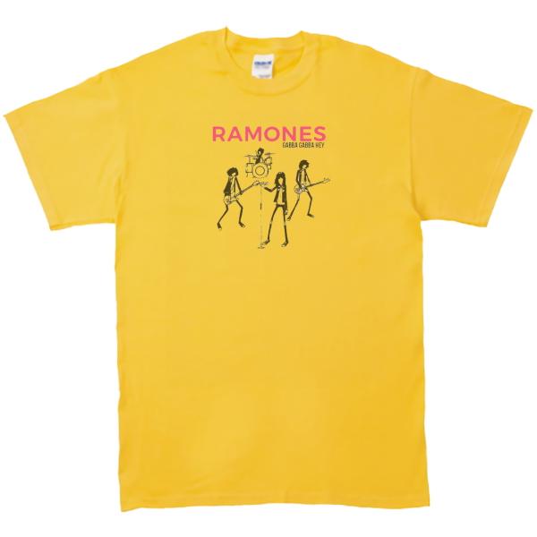 RAMONES　音楽Tシャツ ロックTシャツ バンドTシャツ　イエロー