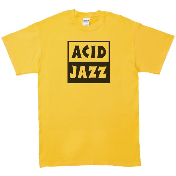アシッドジャズ　Acid jazz　音楽Tシャツ ロックTシャツ バンドTシャツ　イエロー