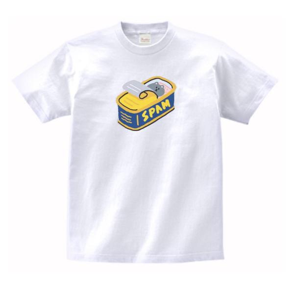 スパム缶の中に隠れるネコ　デザイン・アート　Tシャツ