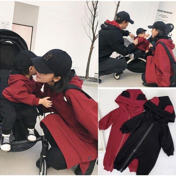 親子ペアルック ベビー 春秋服 長袖 パーカー ス レディース メンズ キッズ お揃い カップル 子...