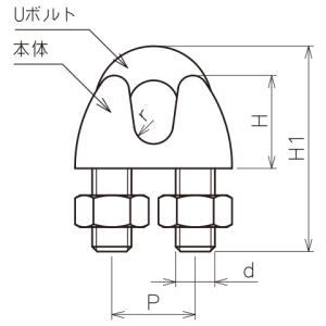 プレス板型ワイヤークリップ 6mm ステンレス...の詳細画像1