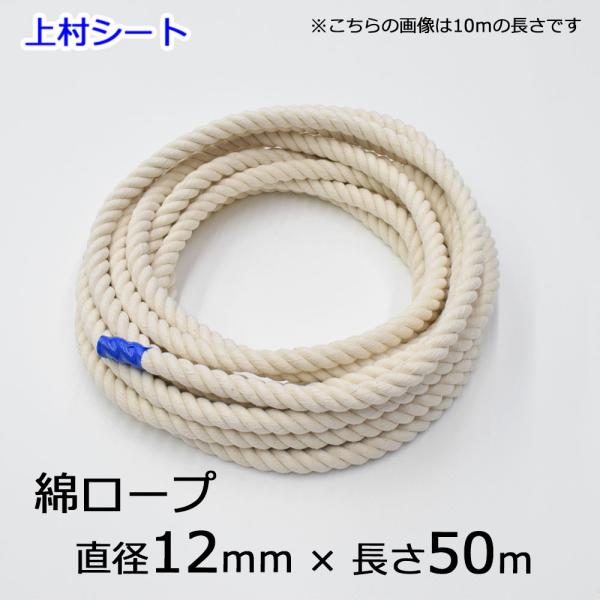 綿ロープ ロープ 綿 12mmx長さ50m