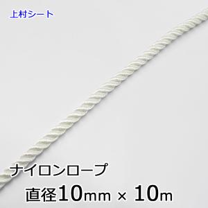 太さ１センチ　１０mmＸ長さ３０m ウインチ用　超高強度ファイバー ロープ ナイロンロープ 直径 10mm×長さ30m : 上村シート ヤフー店 - 通販