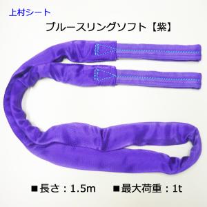 テザック ブルースリングソフト 最大使用荷重 1t 長さ1m 紫色 両端アイ