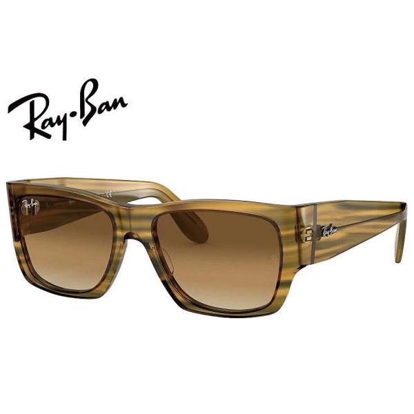 レイバン RayBan NOMAD RB2187 131351 54mm ストライプドイエロー/クリ...