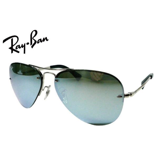 Ray-Ban　RB3449 003/30 59 シルバー/グリーンシルバーミラー レギュラーフィッ...