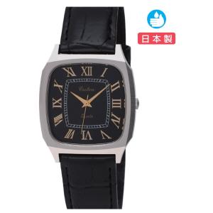 CROTON（クロトン）日本製スクエア3針クォーツ メンズ腕時計 RT-164M